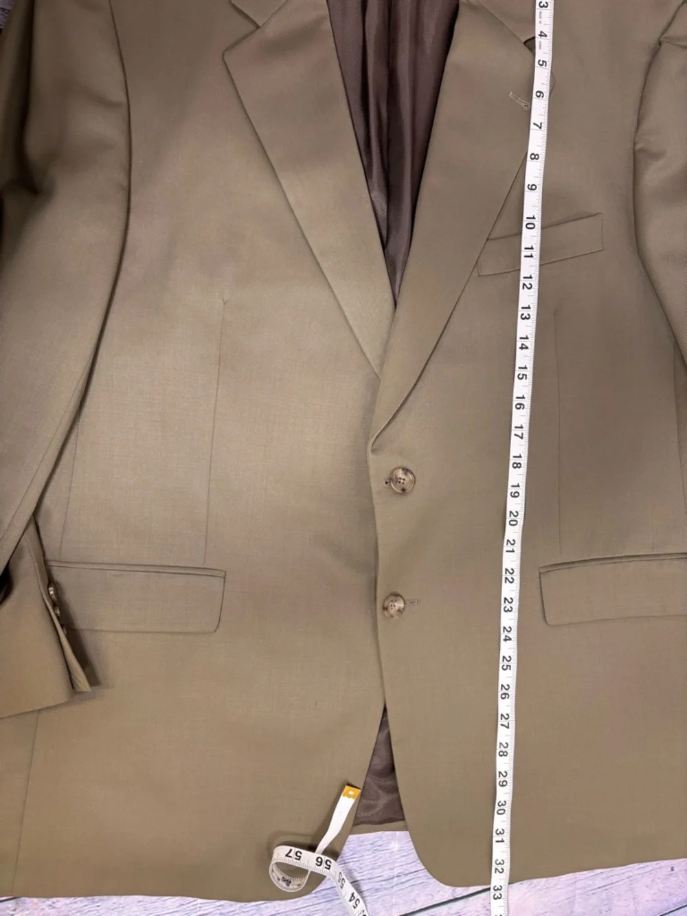 Burberry London Olive Tan Classic Academia Preppy Single-breasted Blazer 46R